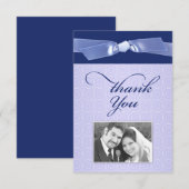 Carte plate ruban photo juive de remerciement (Devant / Derrière)