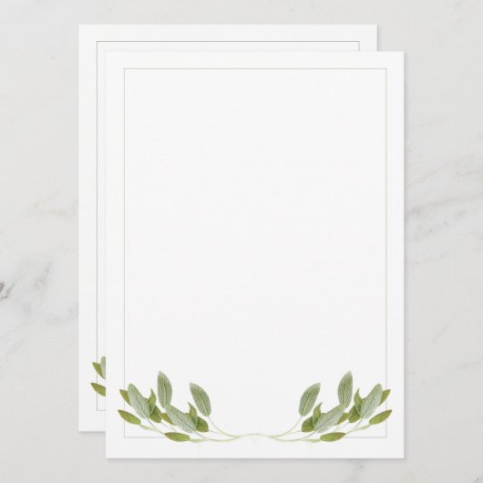 Carte plate SAGE 5,5 x 7,5 / Verticale (Devant / Derrière)