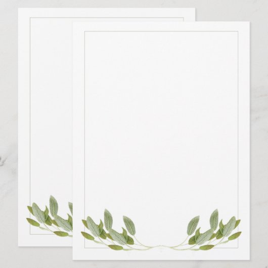 Carte plate SAGE 6,5 x 8,75 / Verticale (Devant / Derrière)