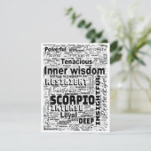 Carte plate Scorpio Zodiac Word Cloud Inspiration (Debout devant)