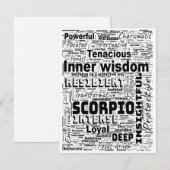 Carte plate Scorpio Zodiac Word Cloud Inspiration (Devant / Derrière)