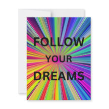 Carte plate 'Suivez vos rêves'
