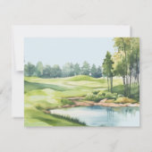 Carte plate Thème Golf Mariage Enregistrer la Date (Dos)