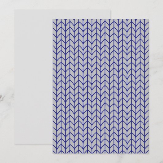 CARTE PLATE/ VERTICALE 5x7 EN MAILLE GRIS BLEU (Devant / Derrière)