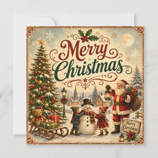 carte plate vintage pour enfants (Devant)