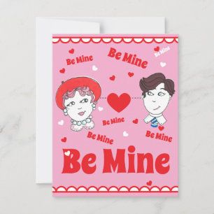 Carte plate vintage pour la Saint-Valentin