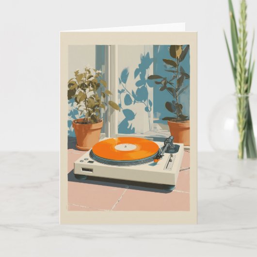 Carte Platine Tourne-Disques Ensoleillée avec Vinyle Ora (Devant)
