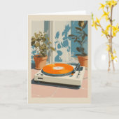 Carte Platine Tourne-Disques Ensoleillée avec Vinyle Ora (Fleur jaune)