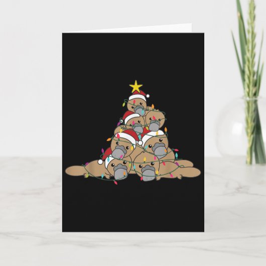 Carte Platypus Christmas Tree Funny Christmas Animals (Devant)