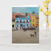 Carte Playa de la Malvarrosa Peinture d'Alfred Fox (Fleur jaune)