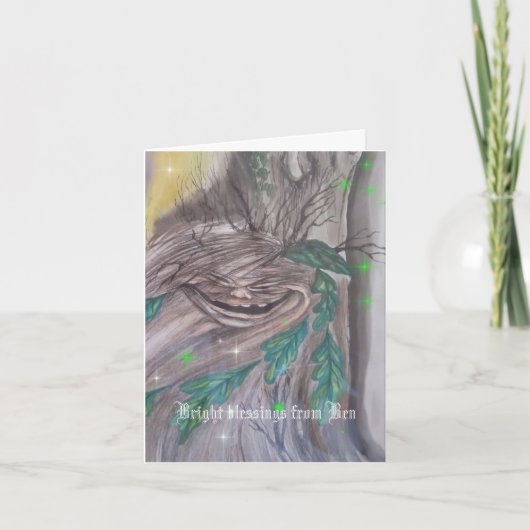 Carte Playful tree spirit blessings card (Devant)