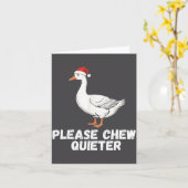 Carte Please Chew Quieter Funny Vintage Christmas Goose  (Fleur jaune)