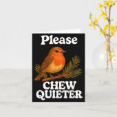 Carte Please Chew Quieter Vintage Bird Groovy Design  (Fleur jaune)