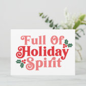 Carte Plein d'Esprit de Fête - Typographie Festive (Debout devant)