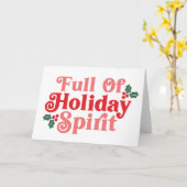 Carte Plein d'Esprit de Fêtes - Typographie Festive (Fleur jaune)