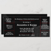 Carte Pleine lune Château Gothique Mariage Billets Invit (Devant / Derrière)