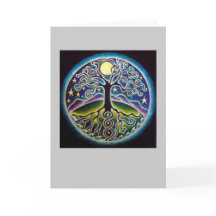 Pleine lune dansante Arbre de vie Mandala Card