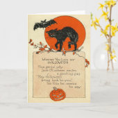 Carte Pleine lune de chaume de chat noir (Fleur jaune)