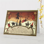 Carte Pleine lune de Citrouille sorcier Devil Jack O'Lan (Fleur jaune)