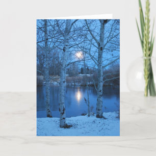 Carte Pleine lune d'hiver sur l'étang