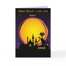 Pleine lune et chat noir Halloween