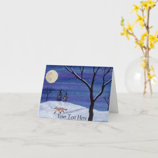 Carte Pleine lune Fox (Fleur jaune)