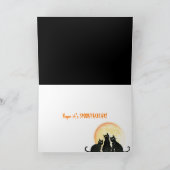 Carte Pleine lune Halloween et feuilles (Intérieur)