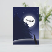 Carte Pleine lune Noël Père Noël Sleigh (Debout devant)