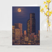 Carte Pleine lune se levant au-dessus de l'horizon du (Fleur jaune)