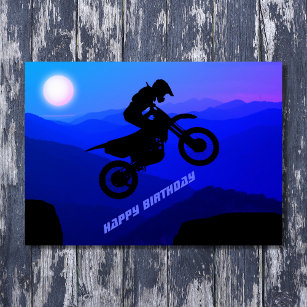 Carte Pleine lune Vélo Dirt Voyage de nuit Motocross Ann