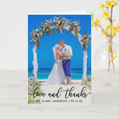 Carte Pli d'amour et de mercis de photo de marié de (Fleur jaune)