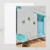 Carte pliable - Après-midi turquoise (Devant / Derrière)