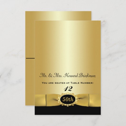 Carte pliable commémorative 50e anniversaire Noir, (Devant / Derrière)