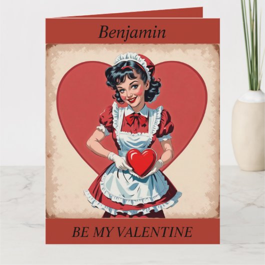 Carte pliable éditable de jour de la Saint-Valenti (Devant)