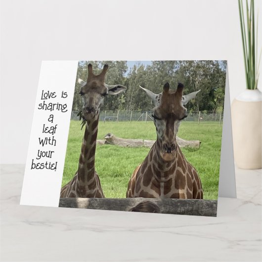 Carte pliante - Carte d'amour Giraffe (Devant)