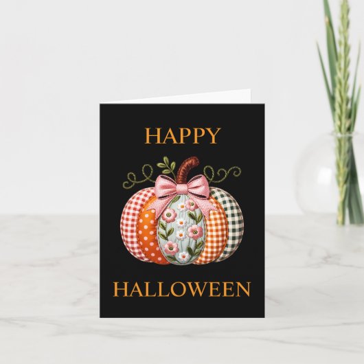 Carte Pliante de Fête de Citrouille d'Halloween (Devant)