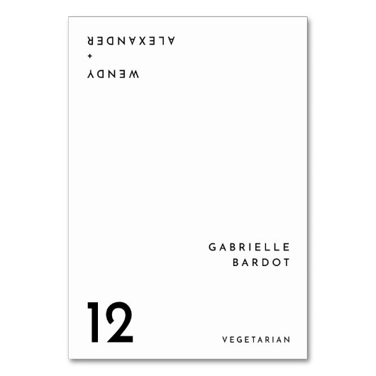 Carte pliante Mariage moderne en gras blanc (Par défaut)