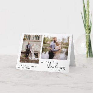 Carte pliante moderne 2 Mariage photo Merci