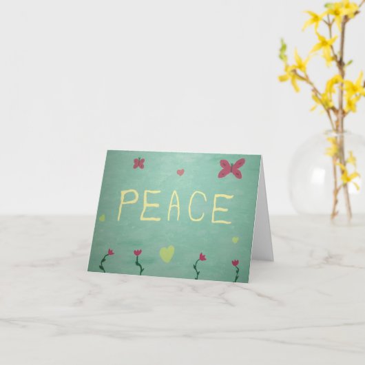 Carte pliante Paix (Fleur jaune)