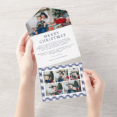 Carte Pliante Triple à Thème de Vacances à Carreau (Déchirure)