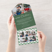 Carte Pliante Triple Noël Vert (Déchirure)