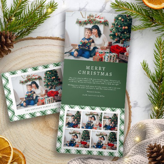 Carte Pliante Triple Noël Vert
