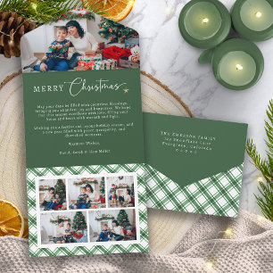 Carte Pliante Triple Noël Vert