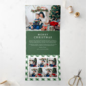 Carte Pliante Triple Noël Vert (Intérieur)
