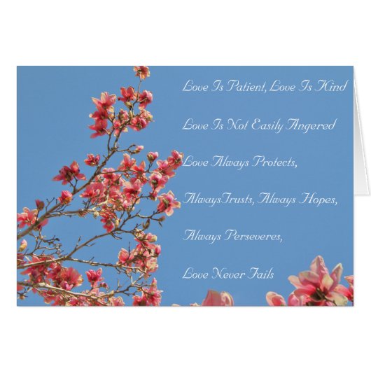 Carte pliante, Tulip Magnolia Tree avec Love Verse (Devant Horizontal)