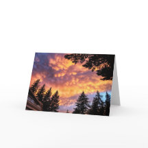 Carte pliée 7 pouces x 5 pouces || Coucher de sole