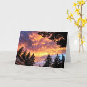 Carte pliée 7 pouces x 5 pouces || Coucher de sole (Fleur jaune)