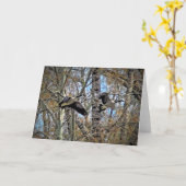 Carte pliée 7 pouces x 5 pouces || Deux oies (Fleur jaune)