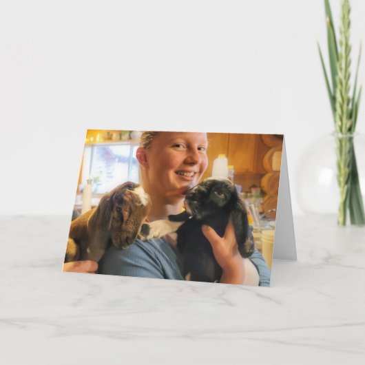 Carte pliée 7 pouces x 5 pouces || Enfants dans la (Devant)