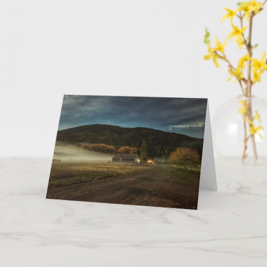 Carte pliée 7 pouces x 5 pouces || La grange à la  (Fleur jaune)